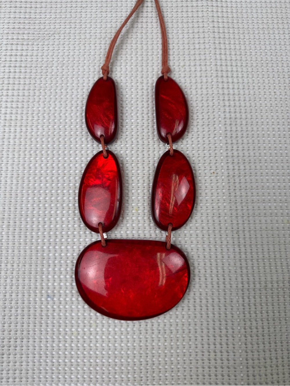 Bold Red Statement Acrylic/ Resin Necklace - Picture 2 of 13